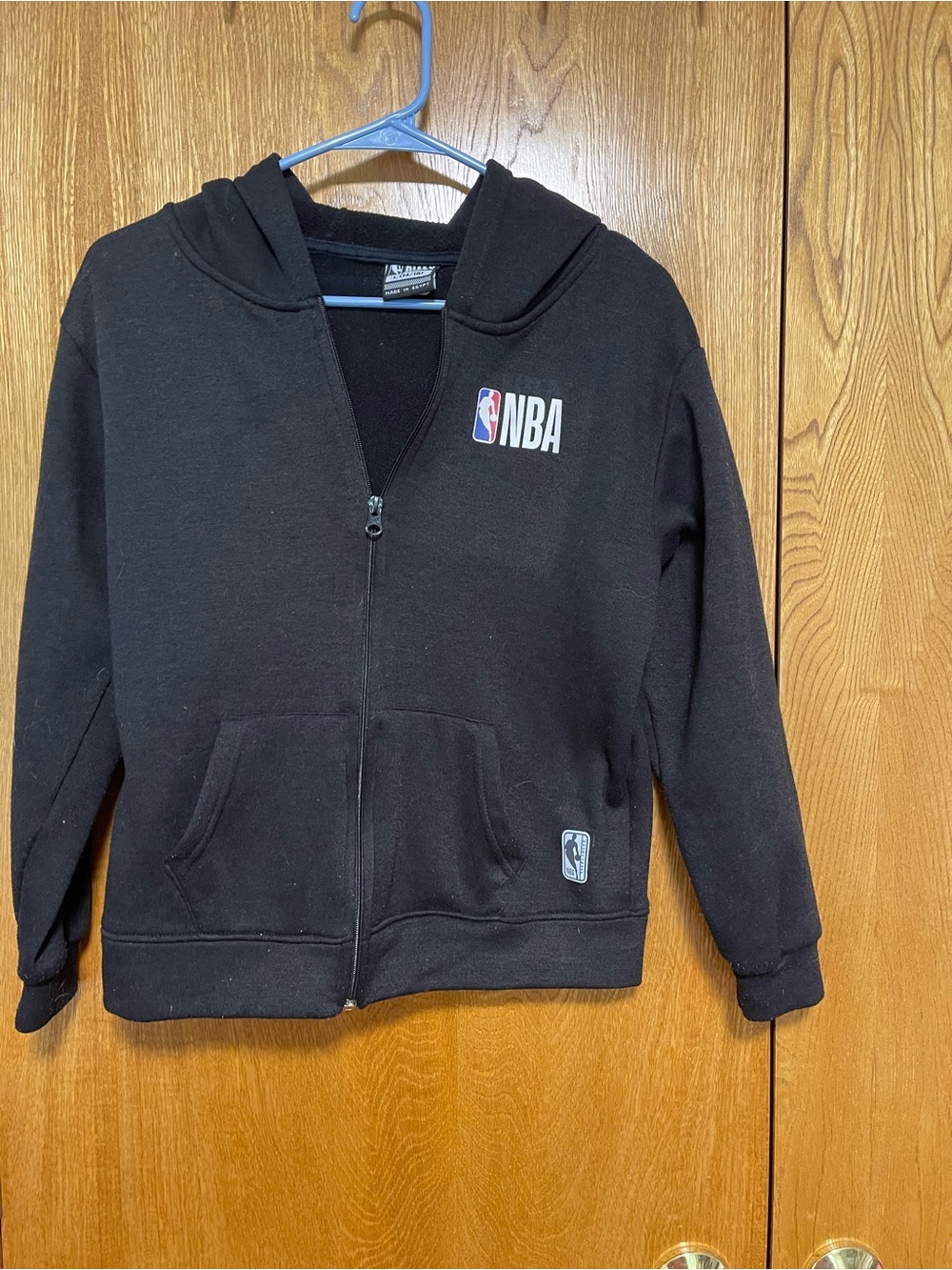 NBA Black Kids Zip Hoodie with Logo